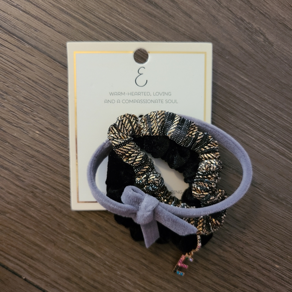 NEW Nordstrom hair ties set of 3 & earring